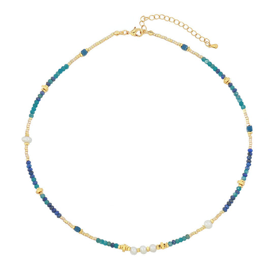 Lapis Fluorite Beaded Necklace