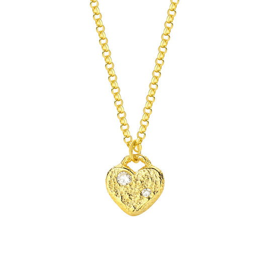 Hammered Heart Pendant Necklace