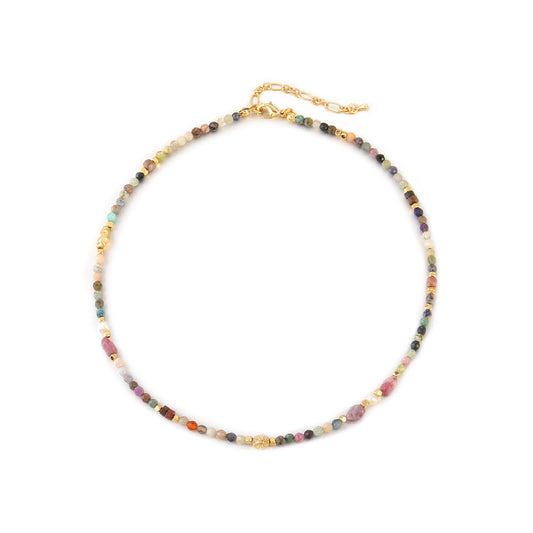 Multi-color Gem Beaded Necklace