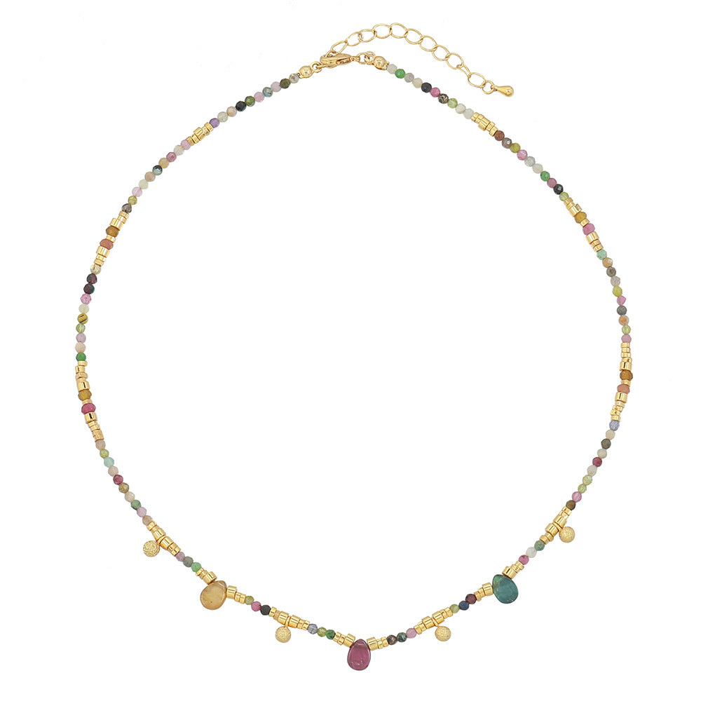 Colorful Tourmaline Beaded Necklace