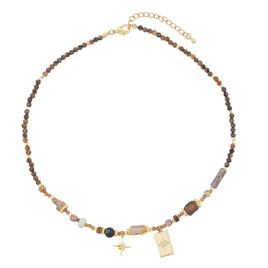 Tiger's-eye Beaded North-star Necklace